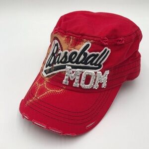 Women’s Red Baseball Mom Cap